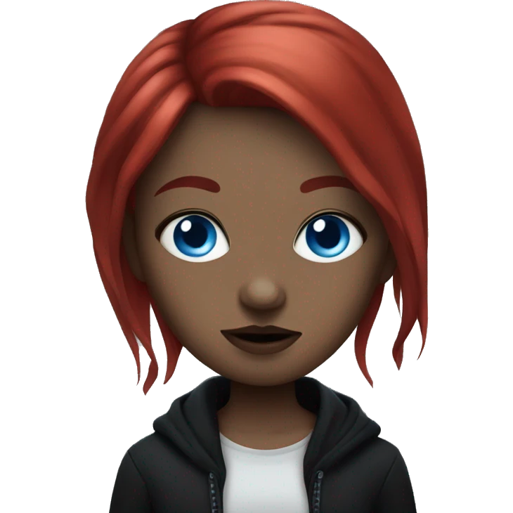 Goth girl with red hair and blue eyes emoji