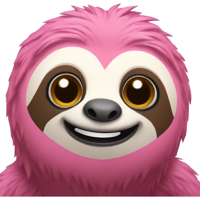 Pink sloth smiling emoji