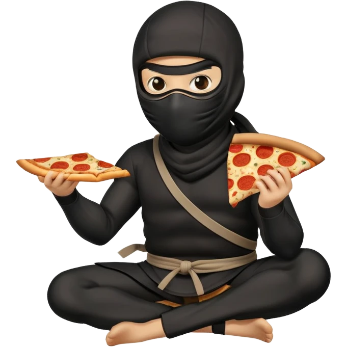 a ninja eating pizza emoji