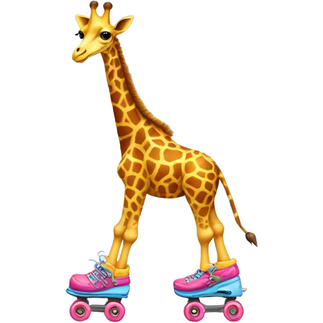 Giraffe in roller skates emoji