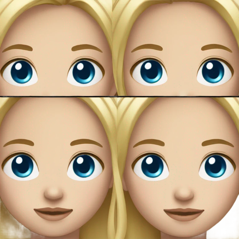 girl blond straight short hair blue eyes  emoji