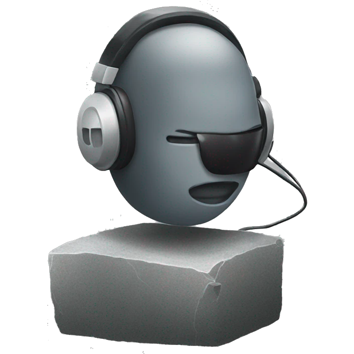 stone with headset emoji