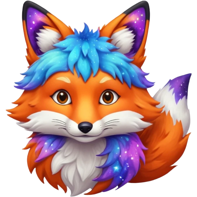 a galaxy print fox emoji