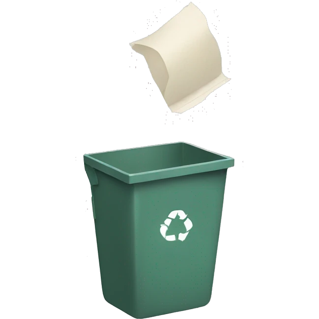 Throwing paper ball in Trash can emoji