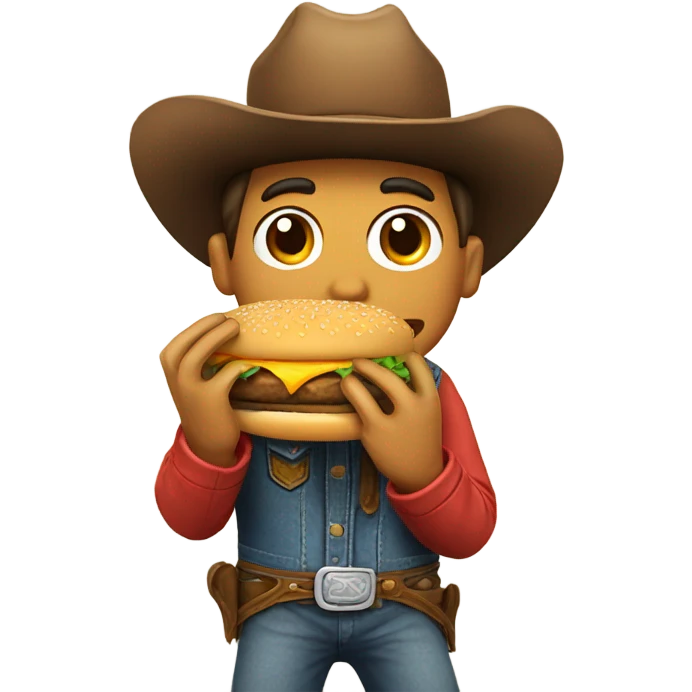 cowboy eating burger emoji