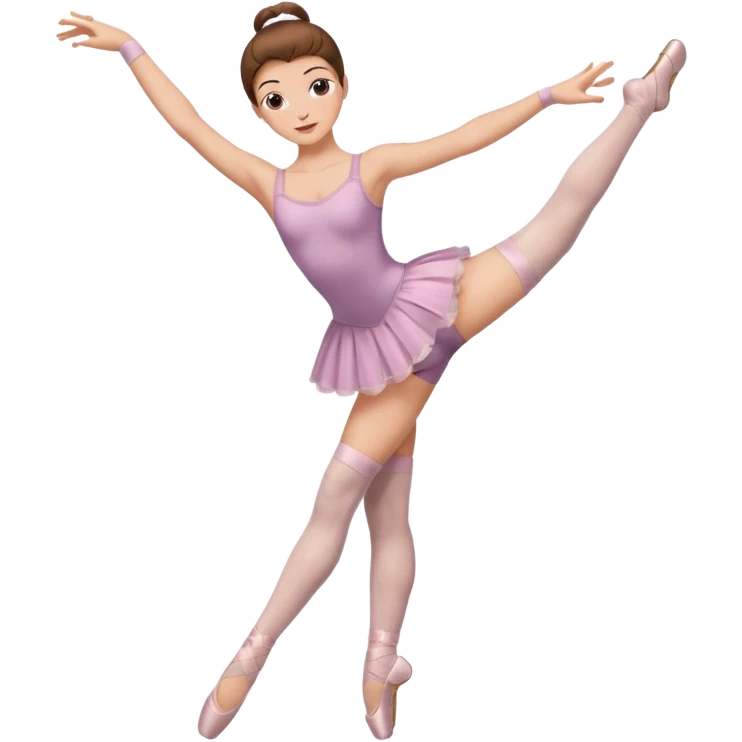 Ballet dancer in over the knee socks and brown hair emoji