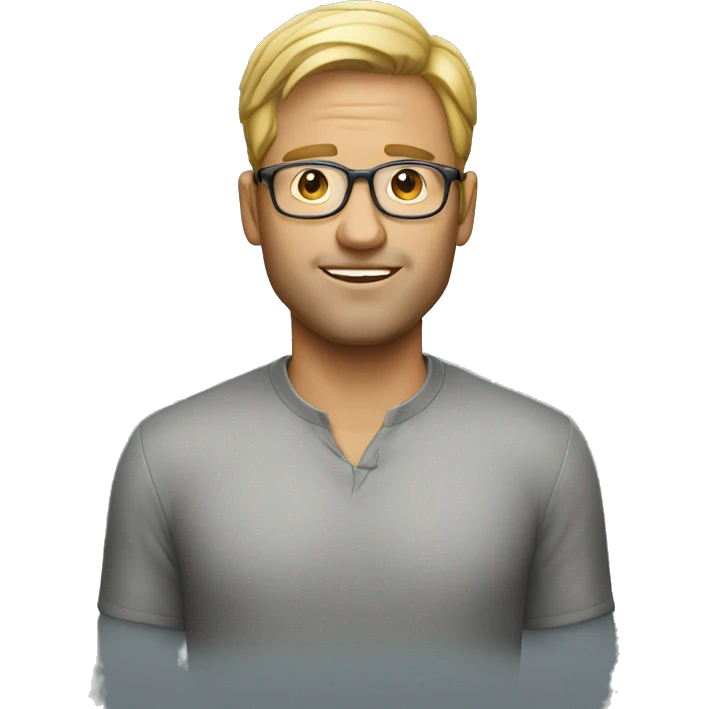 man with glass look the mac emoji