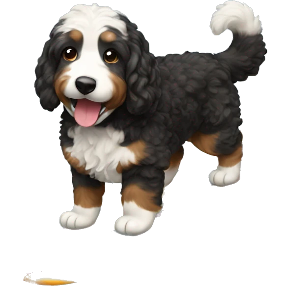 Bernedoodle surfing  emoji