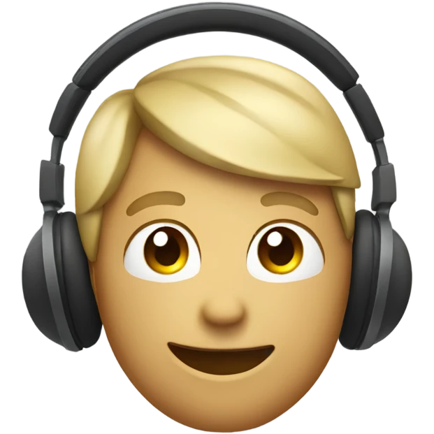 default apple smile emoji with headphones  emoji