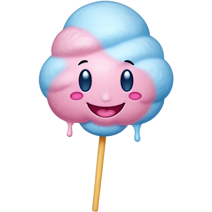 a cotton candy with a smiley face emoji