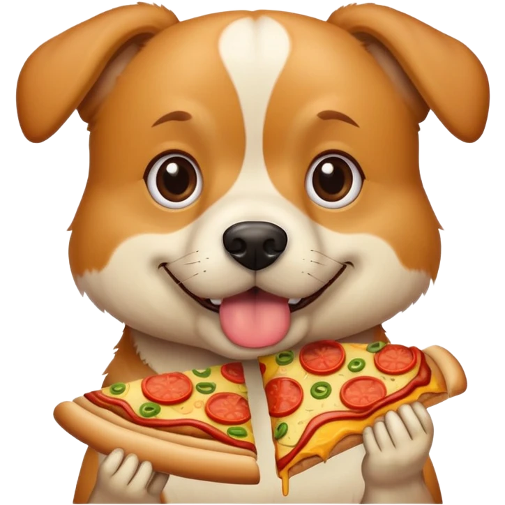 Dog eating pizza and eating in-n-out emoji