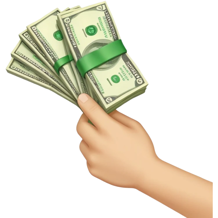 Hand slapping down money emoji