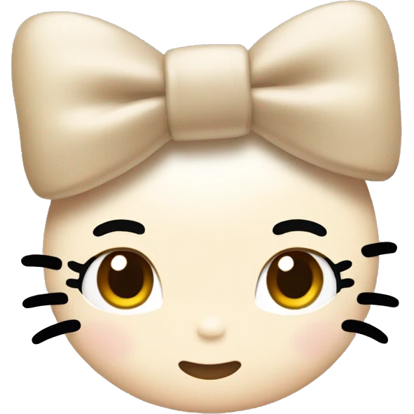 Hello kitty with a beige bow on her head emoji