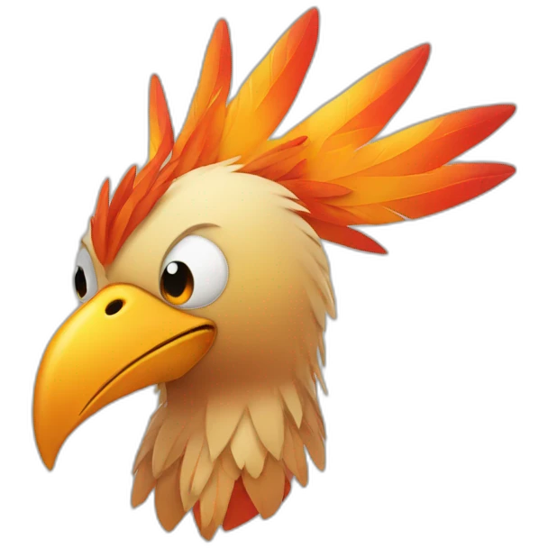 a phoenix bird thinking really hard emoji