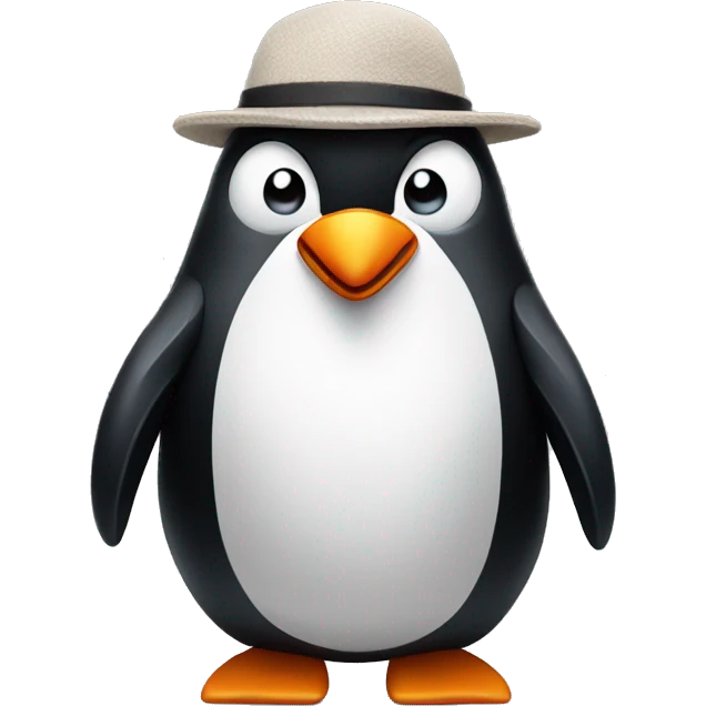 Angry penguin with a knife wearing a hat  emoji