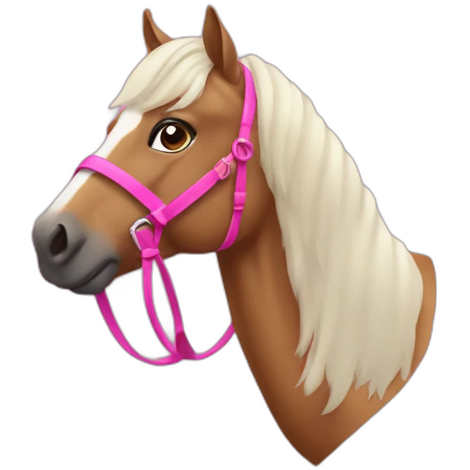 caballo con lazo rosa emoji