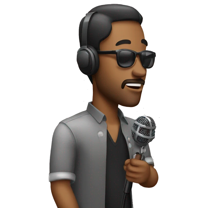 man singer with microphone emoji