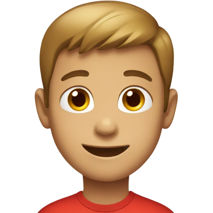 smiling boy in red shirt emoji