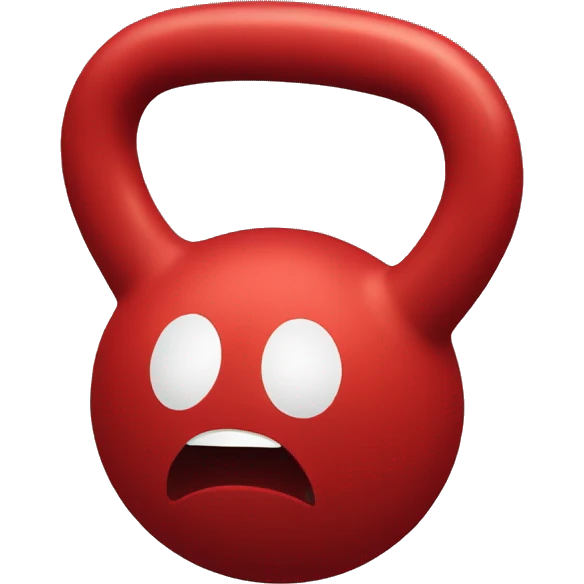 red kettlebell, no face emoji