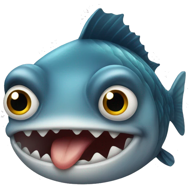 fish biting lip emoji