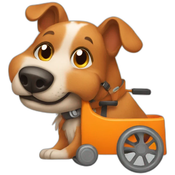 dog in orange wheelchair emoji
