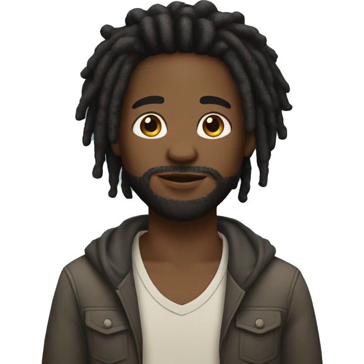 Black boy with beard and dreads emoji