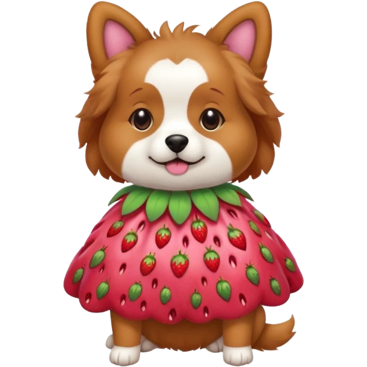 Dog with a strawberry dress emoji