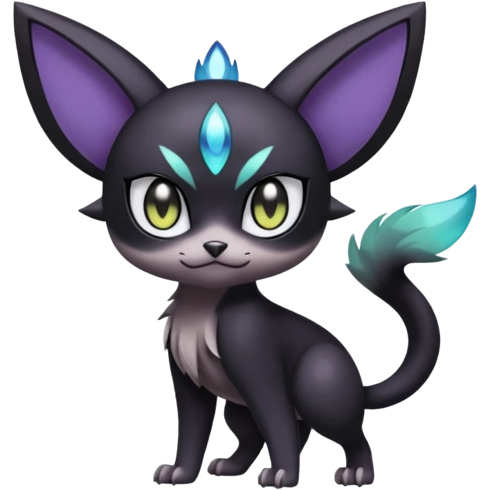 Smooth Edgy Cool Dark Dusky Gloomy Meloetta-Purrloin-Gatomon-Trico-Pokémon-Fakémon-fusion-hybrid-creature emoji