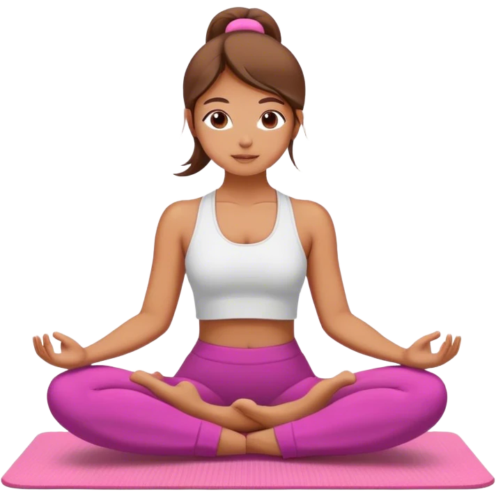 girl doing yoga with pink mat emoji