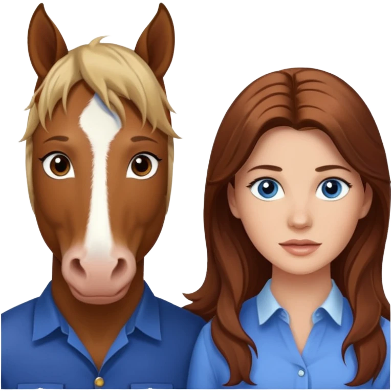 Danica mckellan with brown eyes with Trevor Donovan with blue eyes and one brown horse emoji