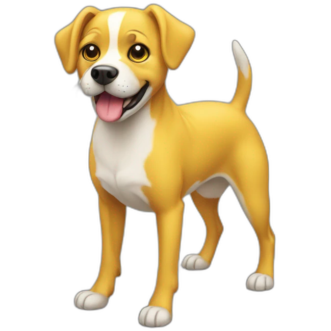 naughty, yellow, dog emoji