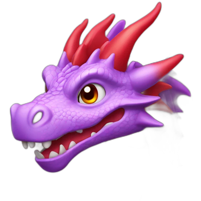 light purple dragon with red ey emoji