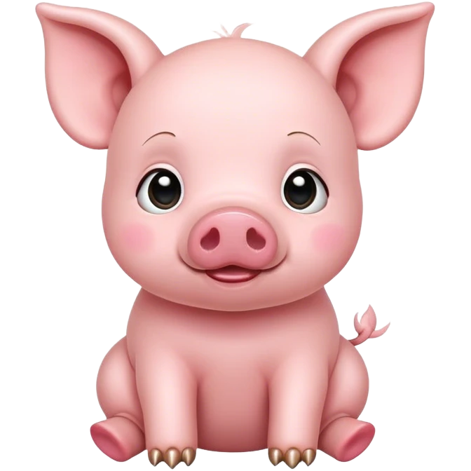 Сute baby pig with small peepee emoji
