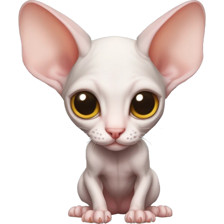 Cute Sphynx-Rat-Mouse-Hybrid full body emoji