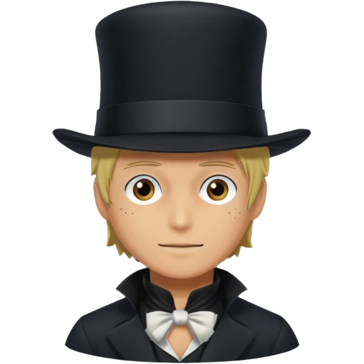 Sabo l'empereur des flammes avec un chapeau haut-de-forme noir  de one piece emoji