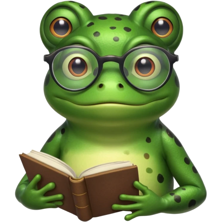 frog with glasses and book emoji