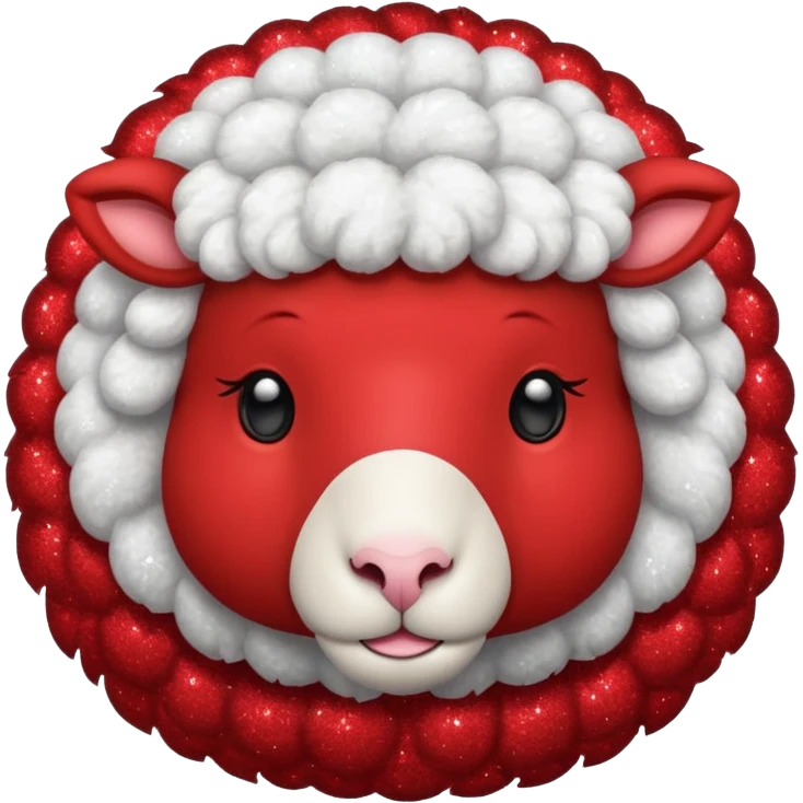 red glitter sheep emoji