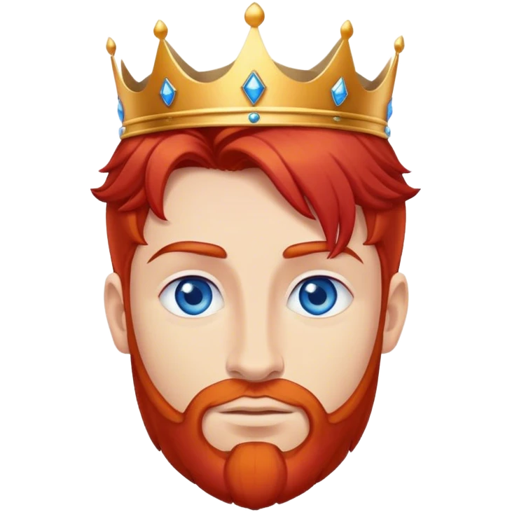 Red hair king blue eyes, emoji