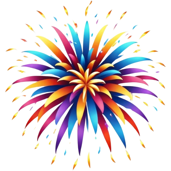 Fireworks explosion backside emoji