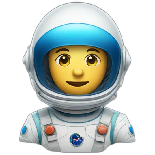 Face spaceman wearing a blue helmet emoji