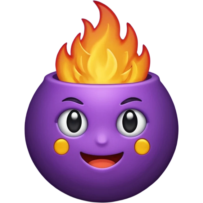 a lua tem que estar dentro do fogo roxo e ser mini emoji