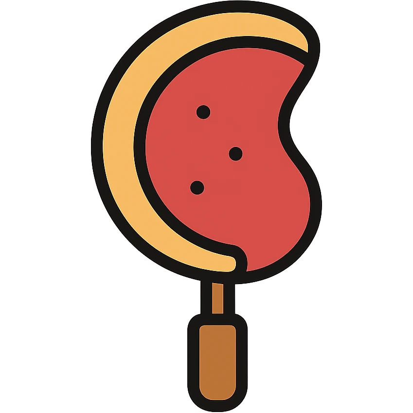 color outline icon of picanha steak on a stick emoji