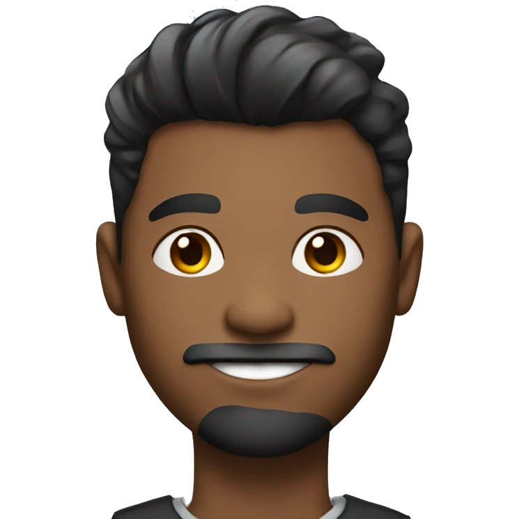 man with black taper fade hair emoji