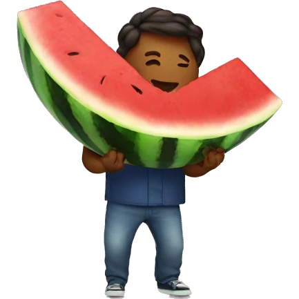 Emoji eating watermelon  emoji