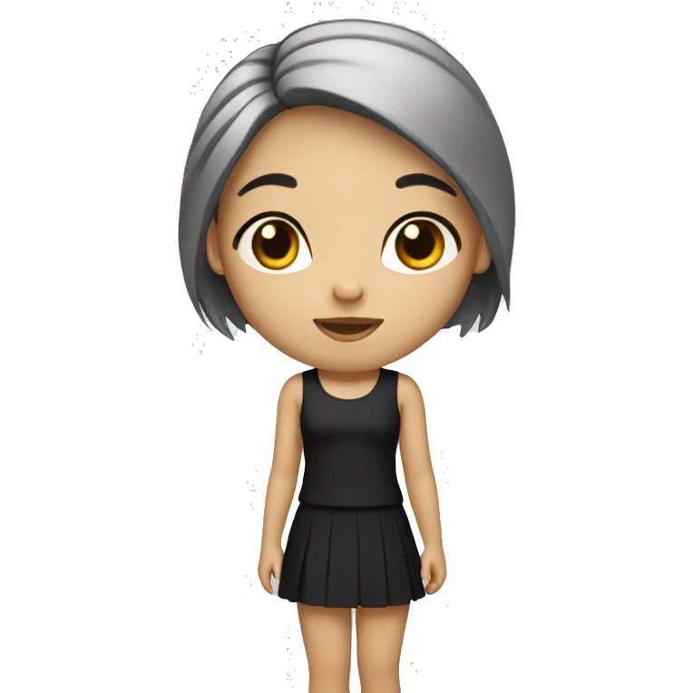 Girl White with black hair  emoji