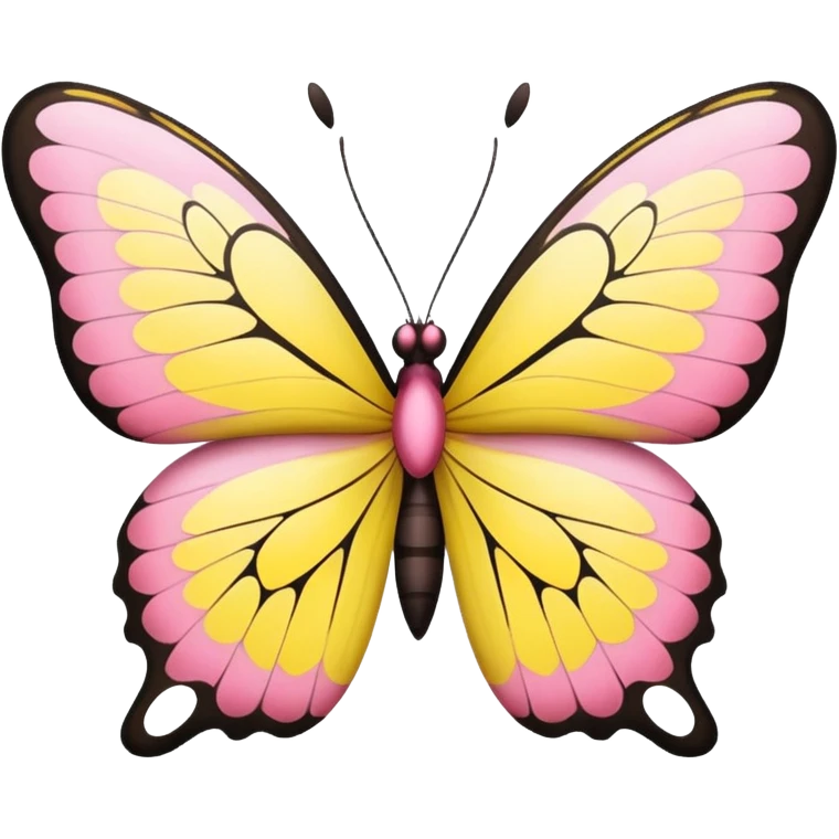 a yellow and pink colored butterfly emoji