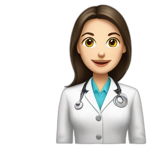 brunette female nutritionist with some food emoji