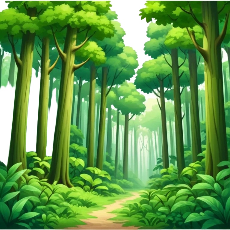 lush green forest with tall trees emoji
