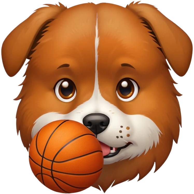 A dog eating a basketball that’s crying because the basketball taste bad but no one really eats it eats it because it’s a basketball emoji