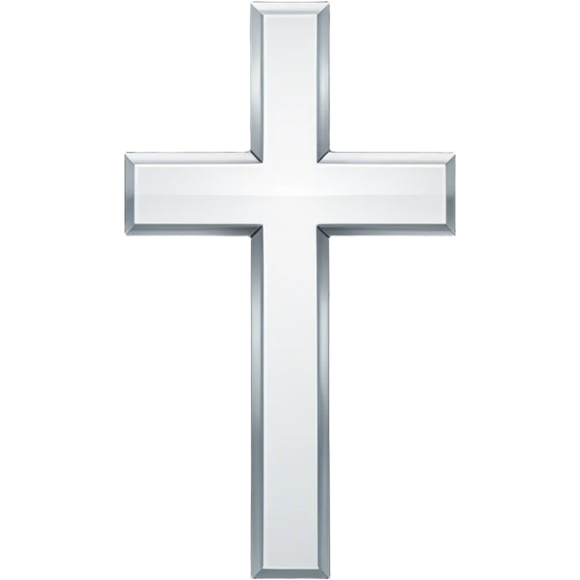 A plain white cross with black background  emoji